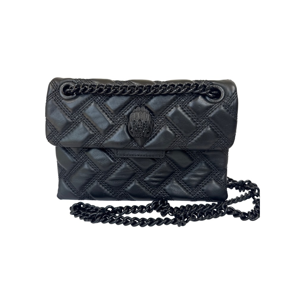 Kurt Geiger London Kensington Quilted Black Leather Eagle Shoulder Bag Medium